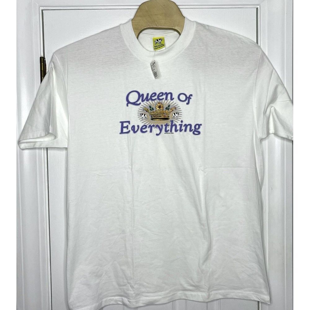 Big Dogs Vintage 2000 "Queen Of Everything" NWT T Shirt White‎ Size XL